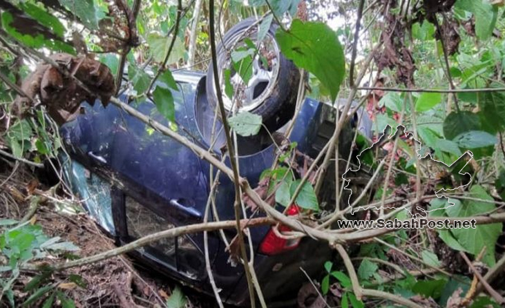 Wanita Cedera, Kereta Terbabas Masuk Gaung  Sabah Post